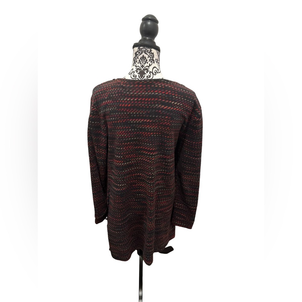 Elegant Women's Sweater WRAP  Black and Red L - Picture 5 of 10